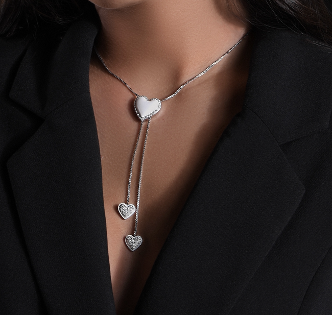 Kingdom of Hearts adjustable diamond and ceramic necklace